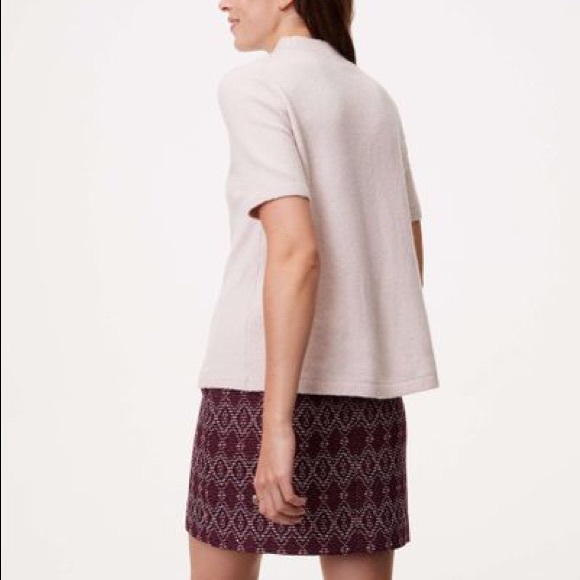 LOFT Mock Neck Cropped Short Sleeve - Picture 2 of 4